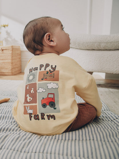 Dsiney Kidz - Yellow Farm Sweatshirt and Cord Trousers Baby Set 2 Piece (0mths-2yrs) image 2