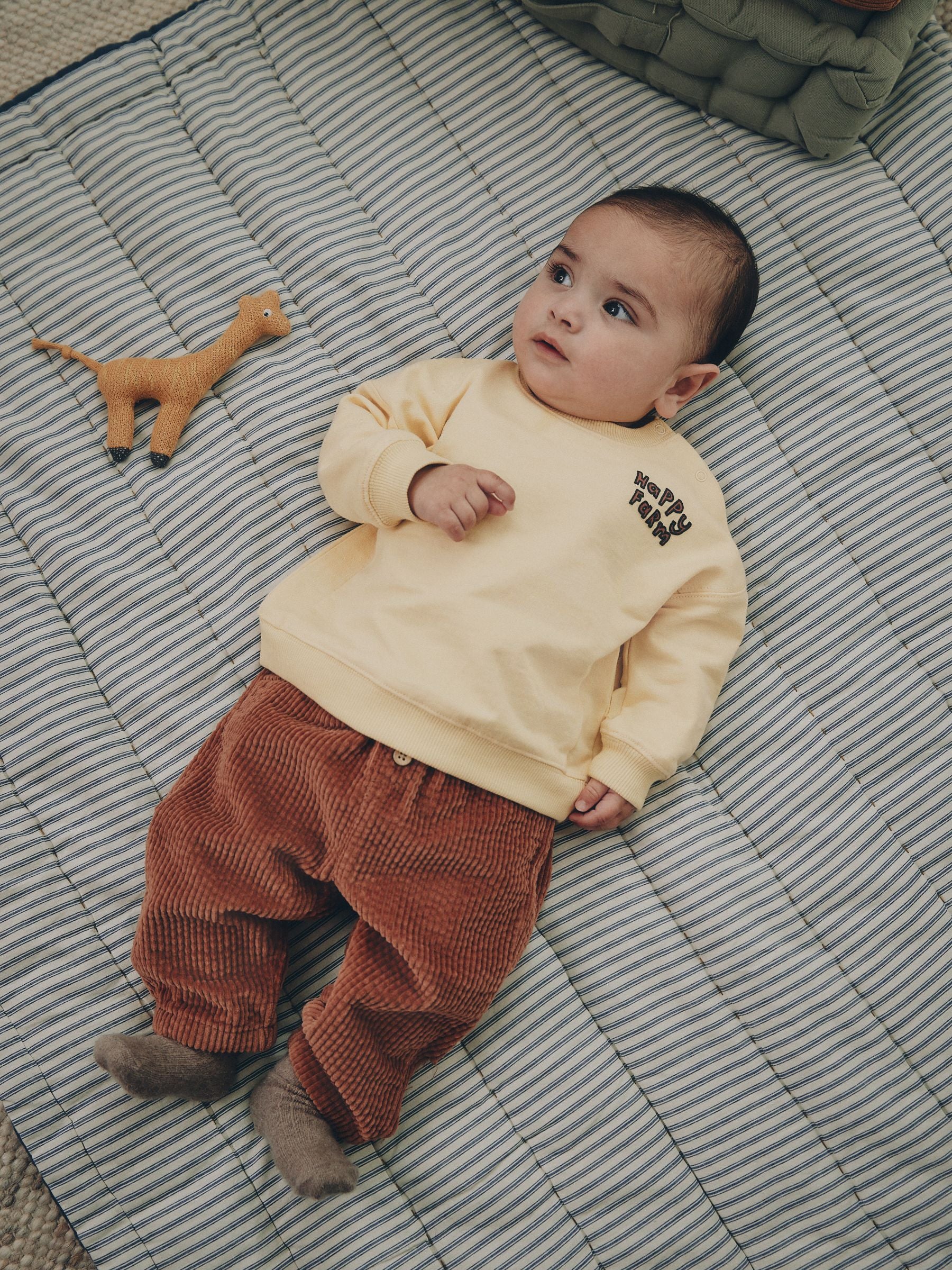 Dsiney Kidz - Yellow Farm Sweatshirt and Cord Trousers Baby Set 2 Piece (0mths-2yrs) image 3