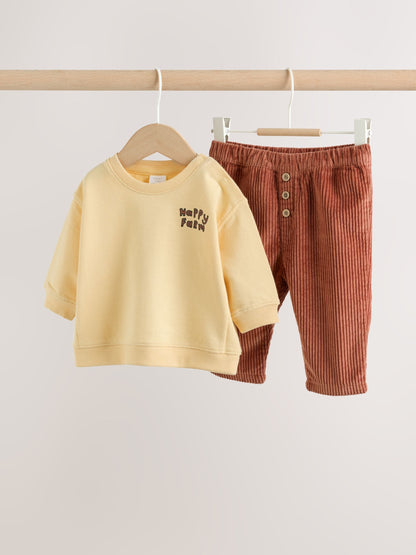 Dsiney Kidz - Yellow Farm Sweatshirt and Cord Trousers Baby Set 2 Piece (0mths-2yrs) image 5