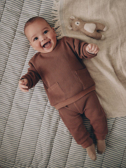 Brown Textured Top and Legging Baby Set (0mths-2yrs) image 1