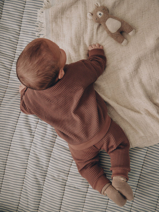 Brown Textured Top and Legging Baby Set (0mths-2yrs) image 2