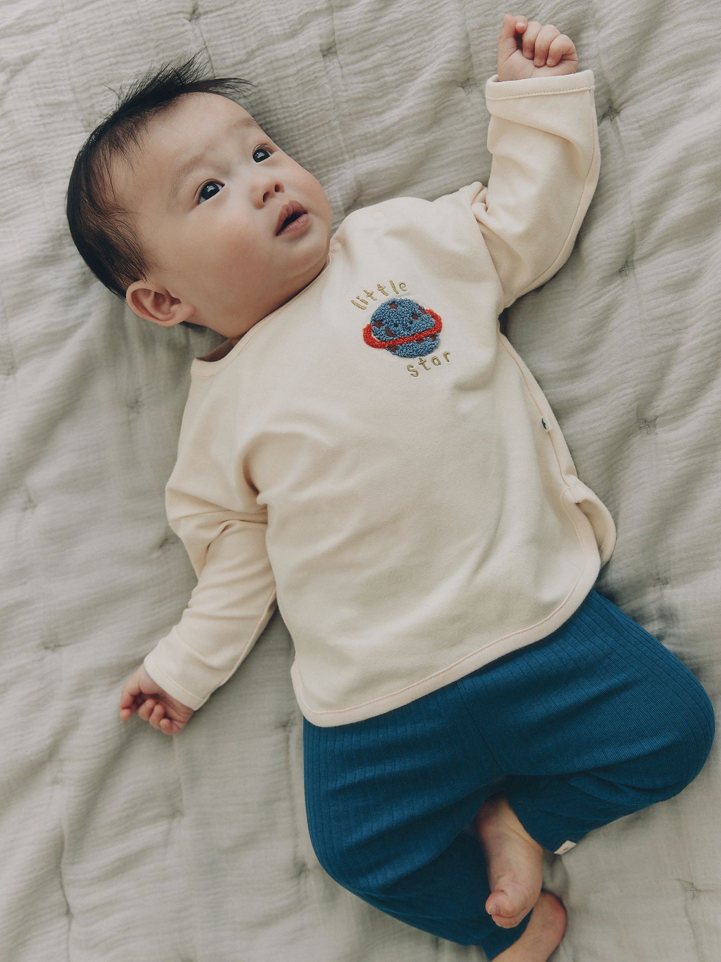Neutral/Blue Space Top and Leggings Baby Set (0mths-2yrs) image 3