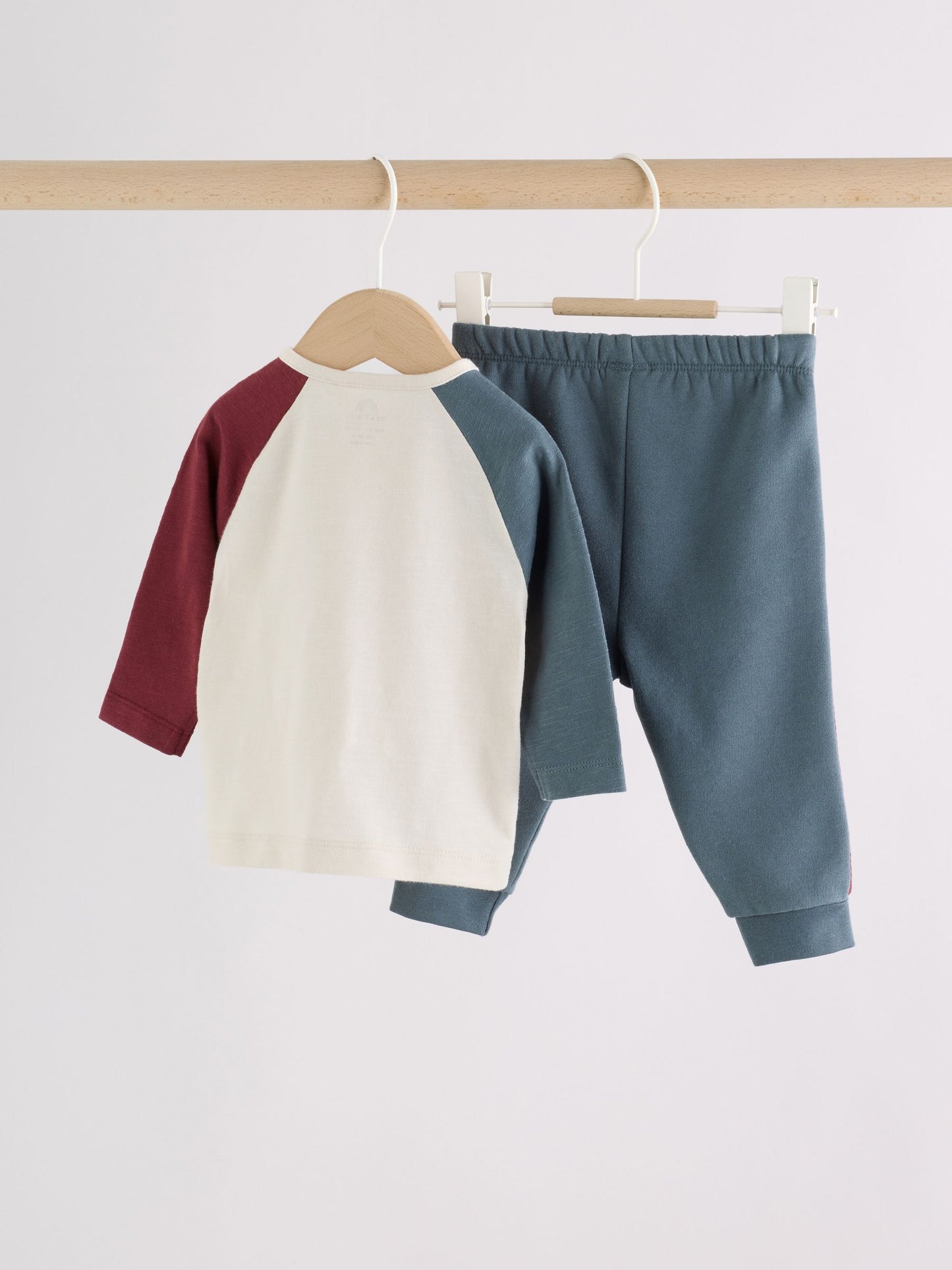 Blue/Neutral Varsity Top and Leggings Baby Set (0mths-2yrs) image 2