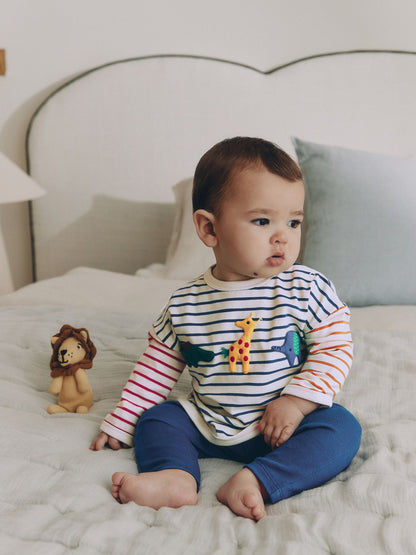 Red/Blue Safari Animals Top and Leggings Baby Set (0mths-2yrs) image 1