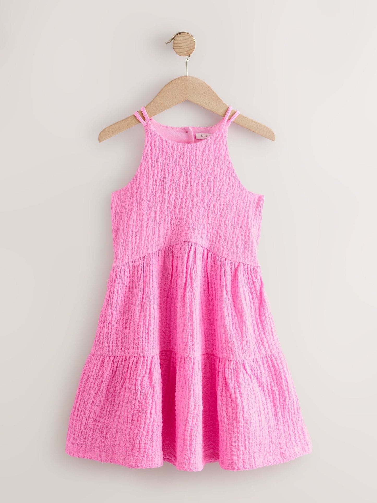 Pink/Cream Strappy Crinkle Summer Dress 2 Pack (3-16yrs) image 2