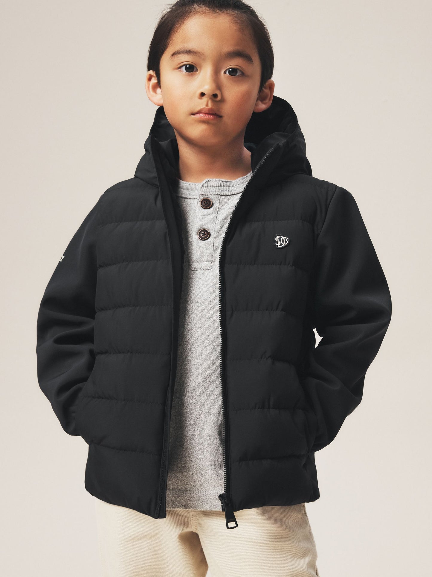 Dsiney Kidz - Superdry Black Hybrid Coat image 1