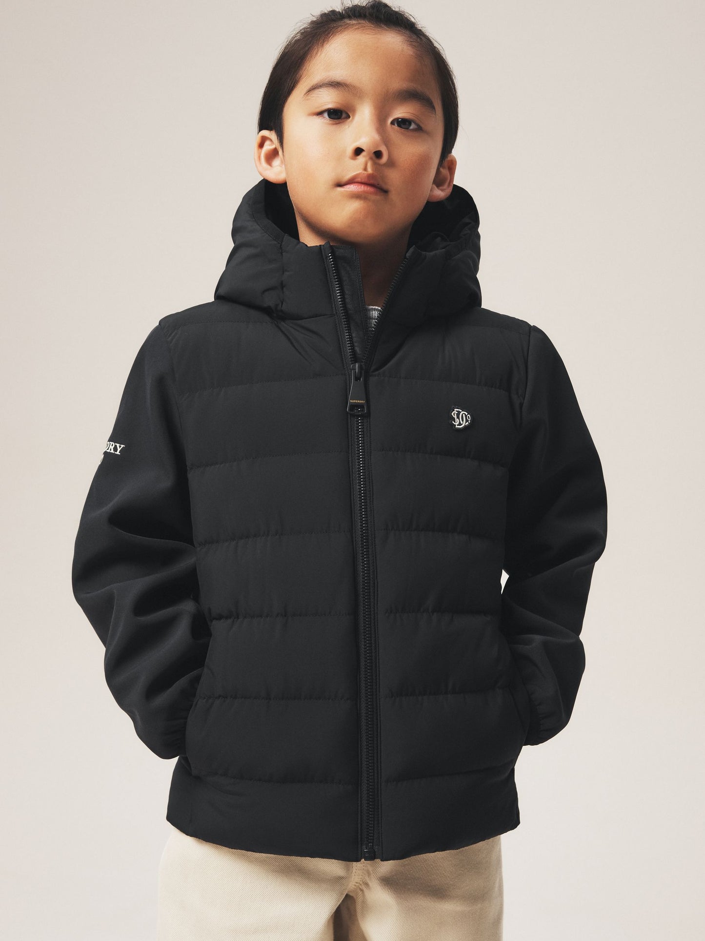 Dsiney Kidz - Superdry Black Hybrid Coat image 3