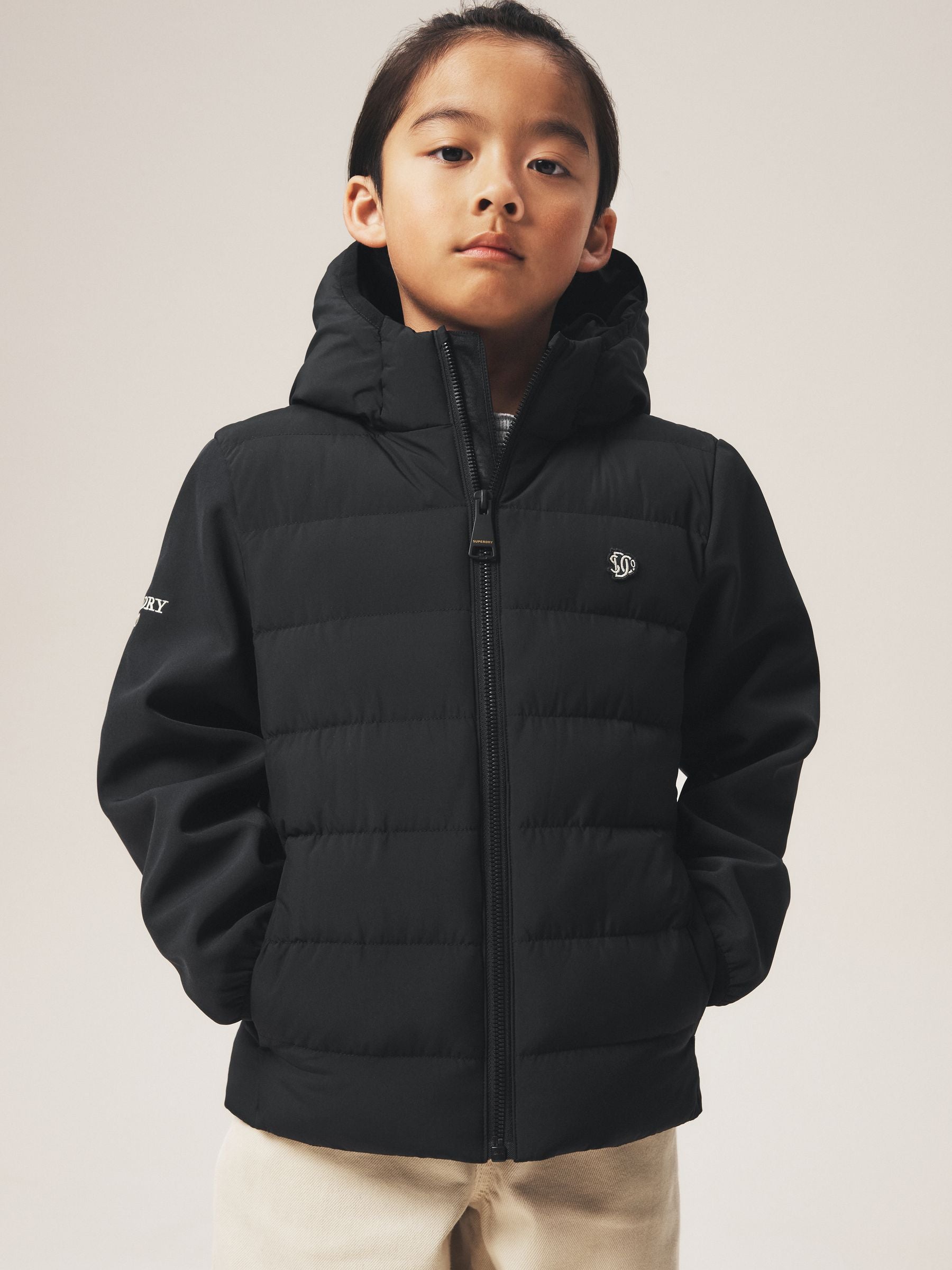 Dsiney Kidz - Superdry Black Hybrid Coat image 3