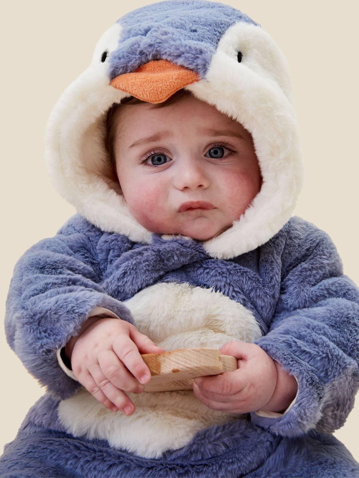 MORI Blue Penguin Faux Fur Supersoft Zip Up Pramsuit - image 2