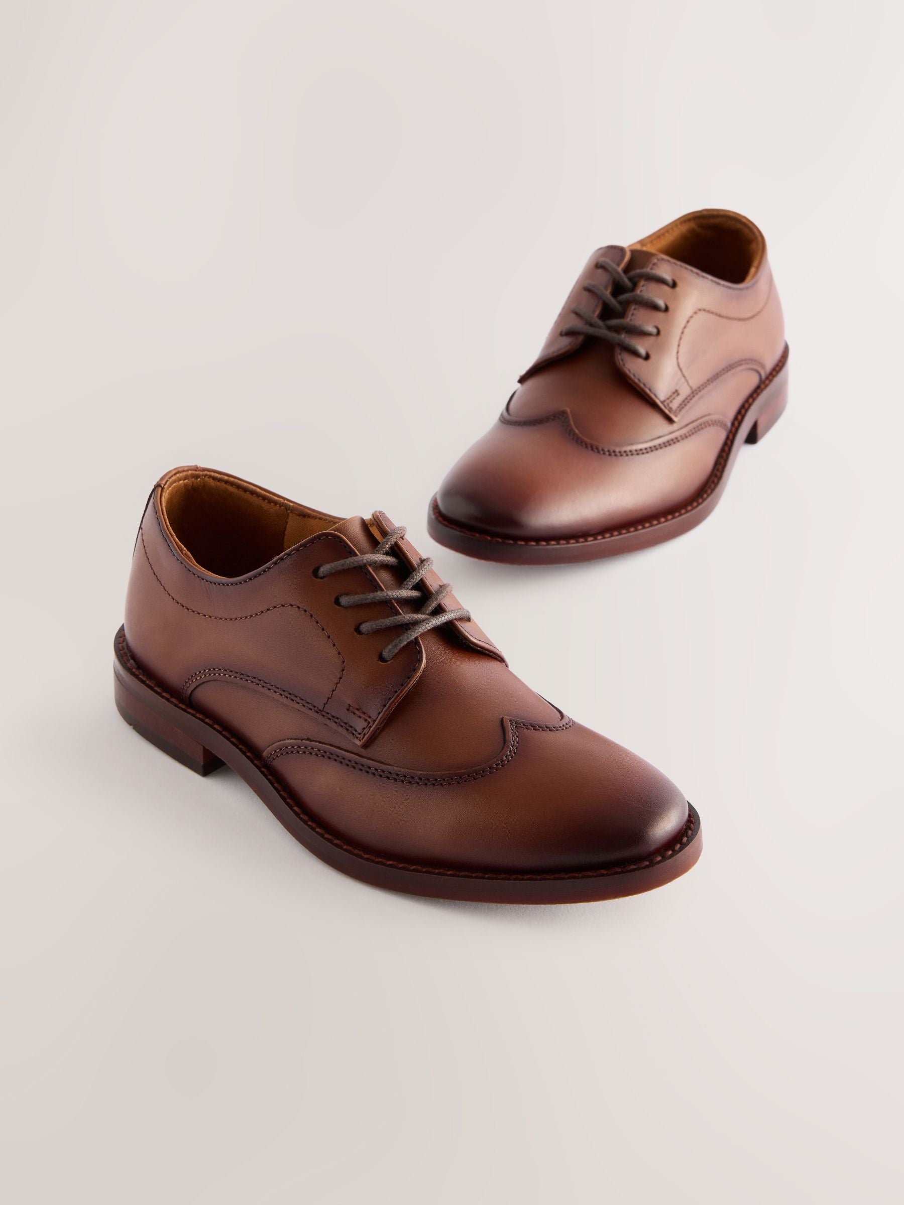 Tan Brown Wide Fit (G) Lace-Up Smart Shoes image 1