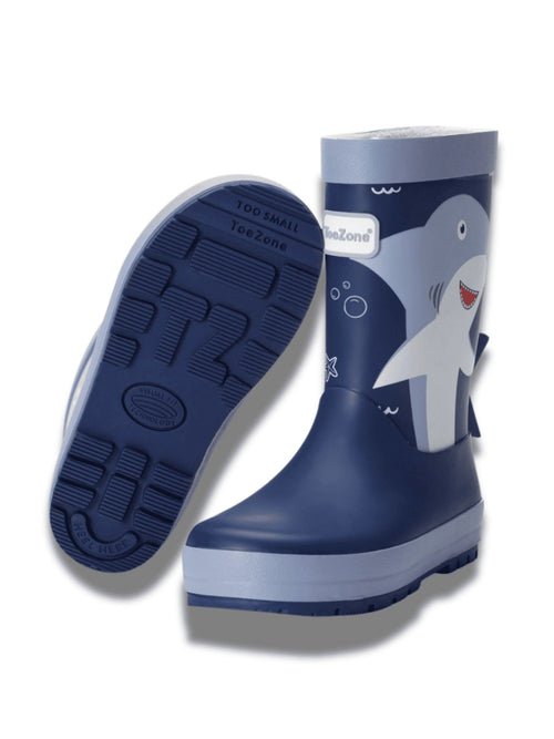 Toezone Blue Shark Waterproof Wellies image 1