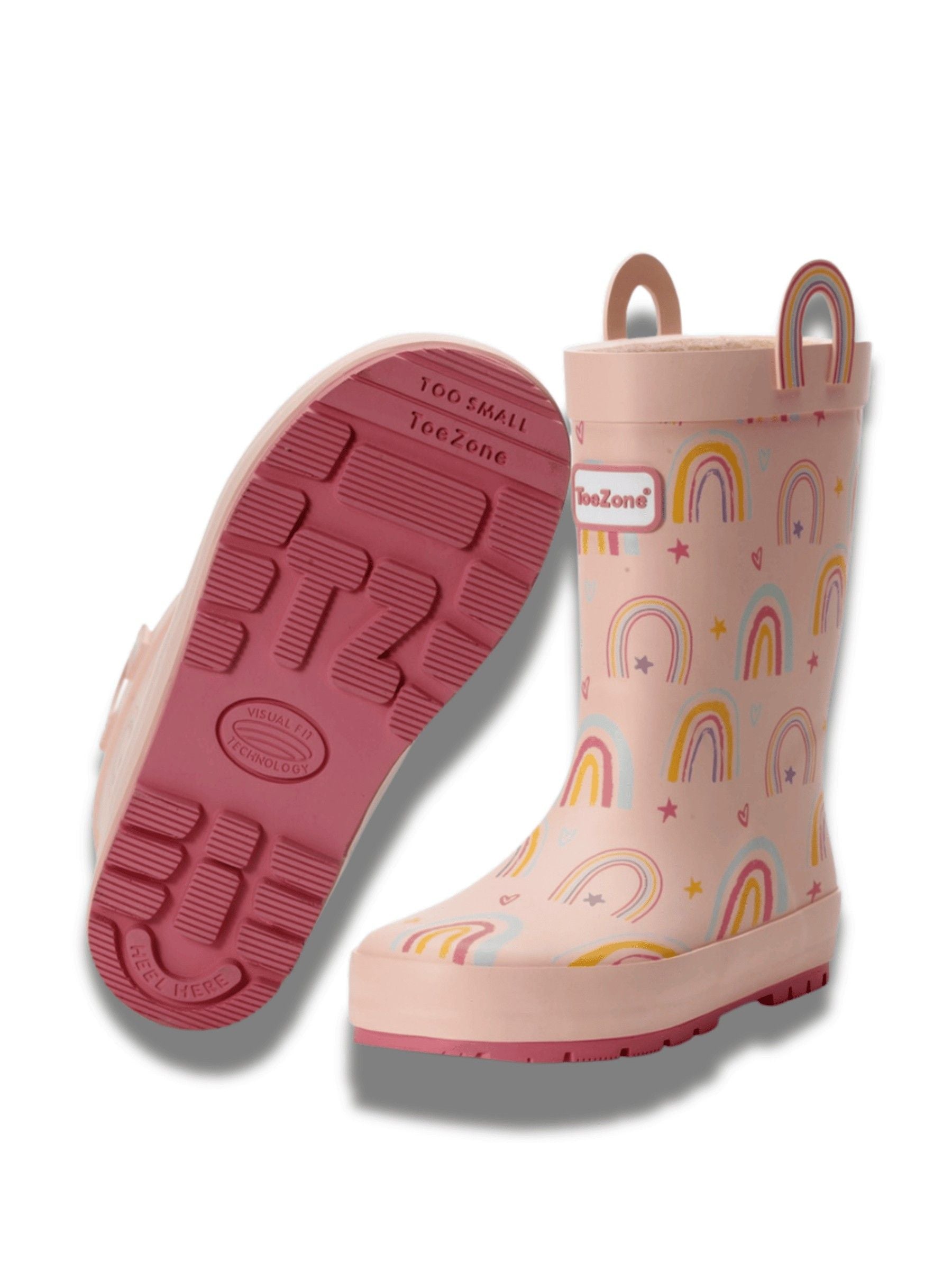 Toezone Pink Rainbow Waterproof Wellies image 1