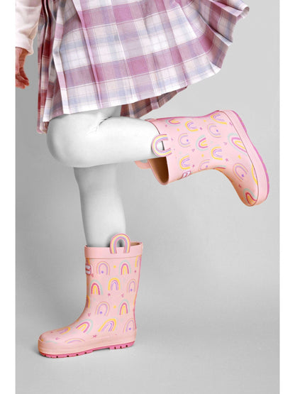 Toezone Pink Rainbow Waterproof Wellies image 4