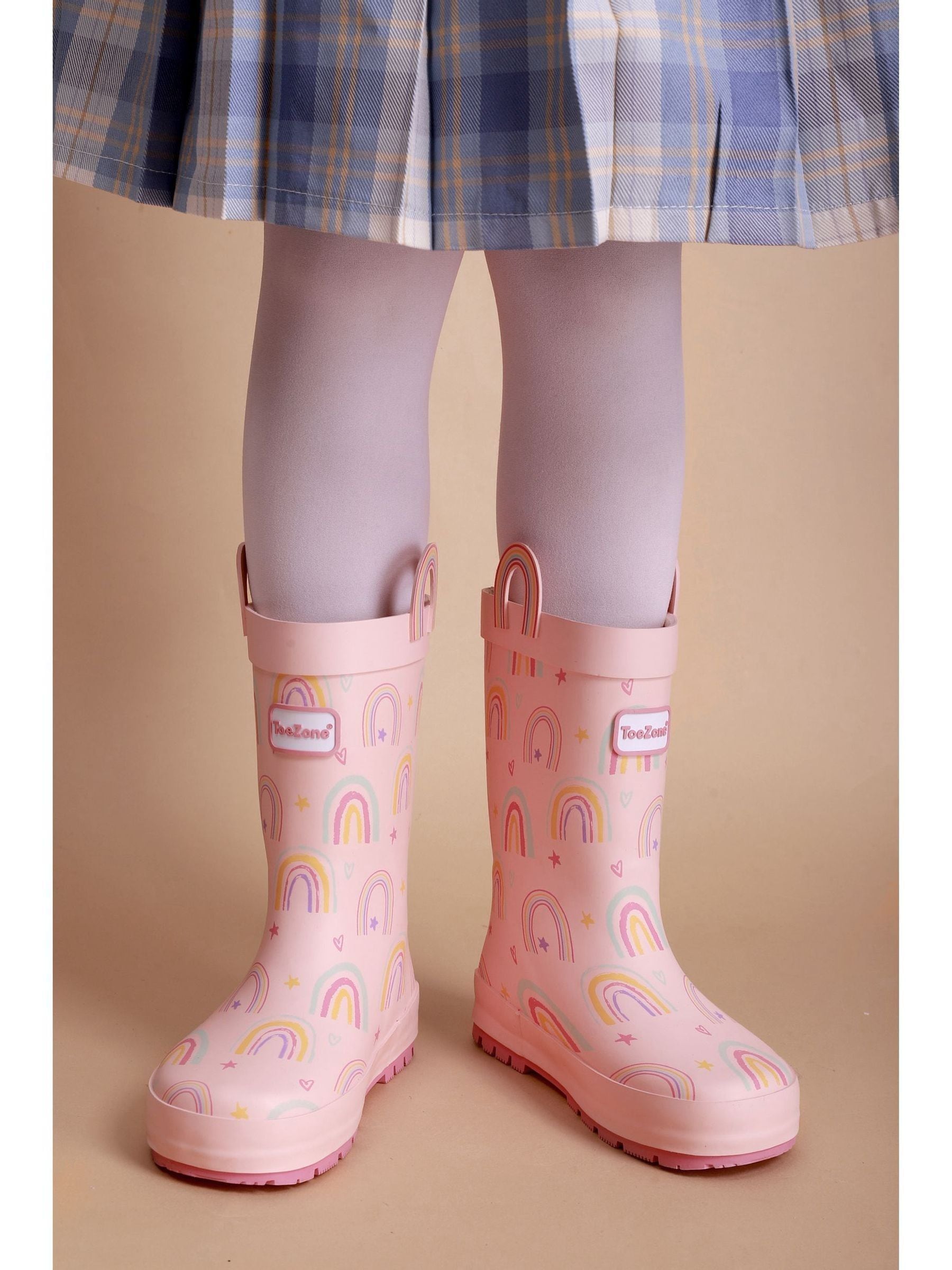 Toezone Pink Rainbow Waterproof Wellies image 5