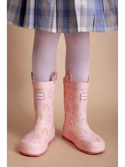 Toezone Pink Rainbow Waterproof Wellies image 5