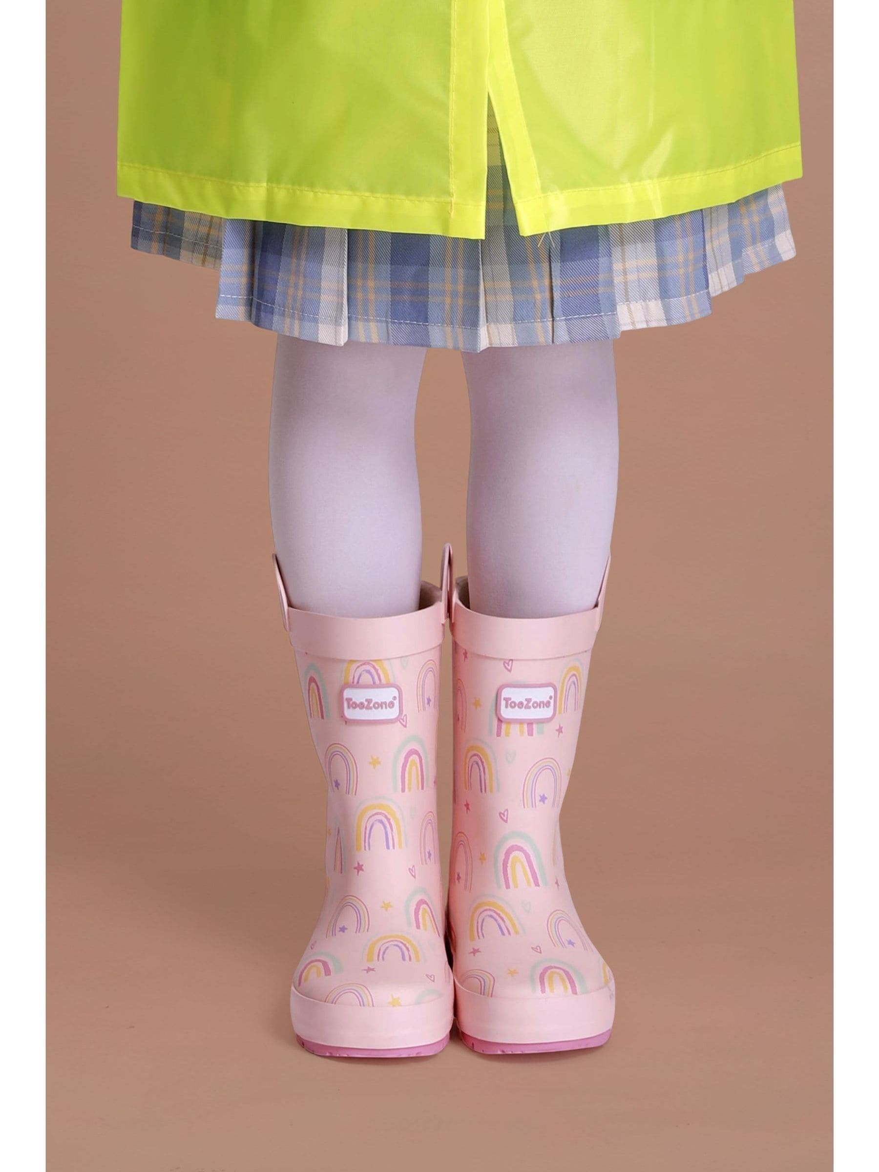 Toezone Pink Rainbow Waterproof Wellies image 6