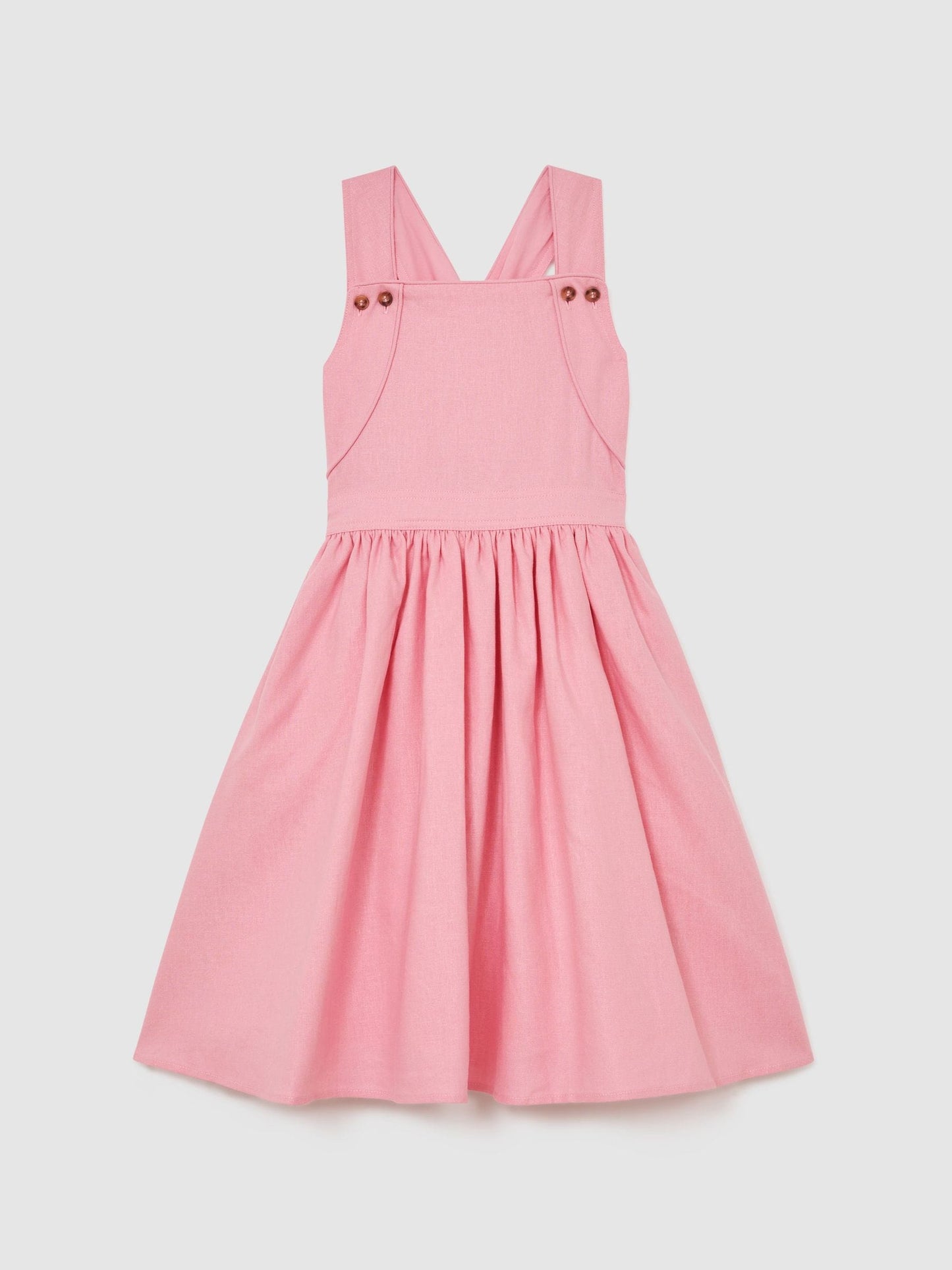 Reiss Pink Matilda 9-13 yrs Linen-Blend Polka-Dot Midi Dress image 2