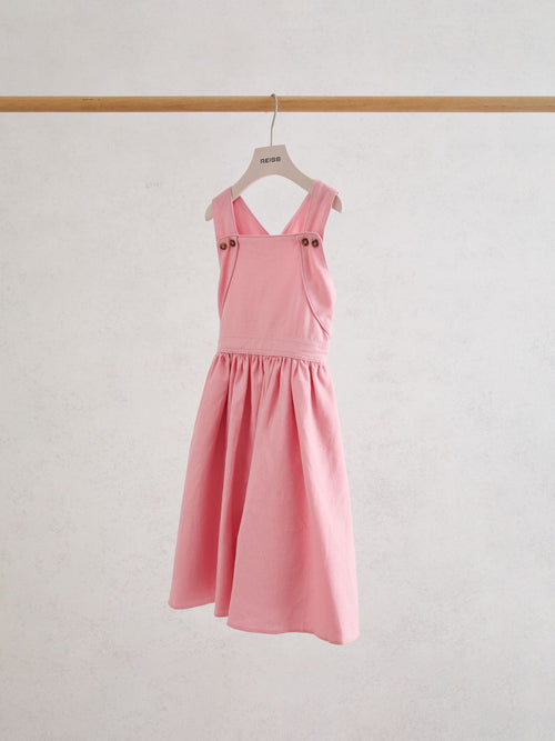 Reiss Pink Matilda 9-13 yrs Linen-Blend Polka-Dot Midi Dress image 1