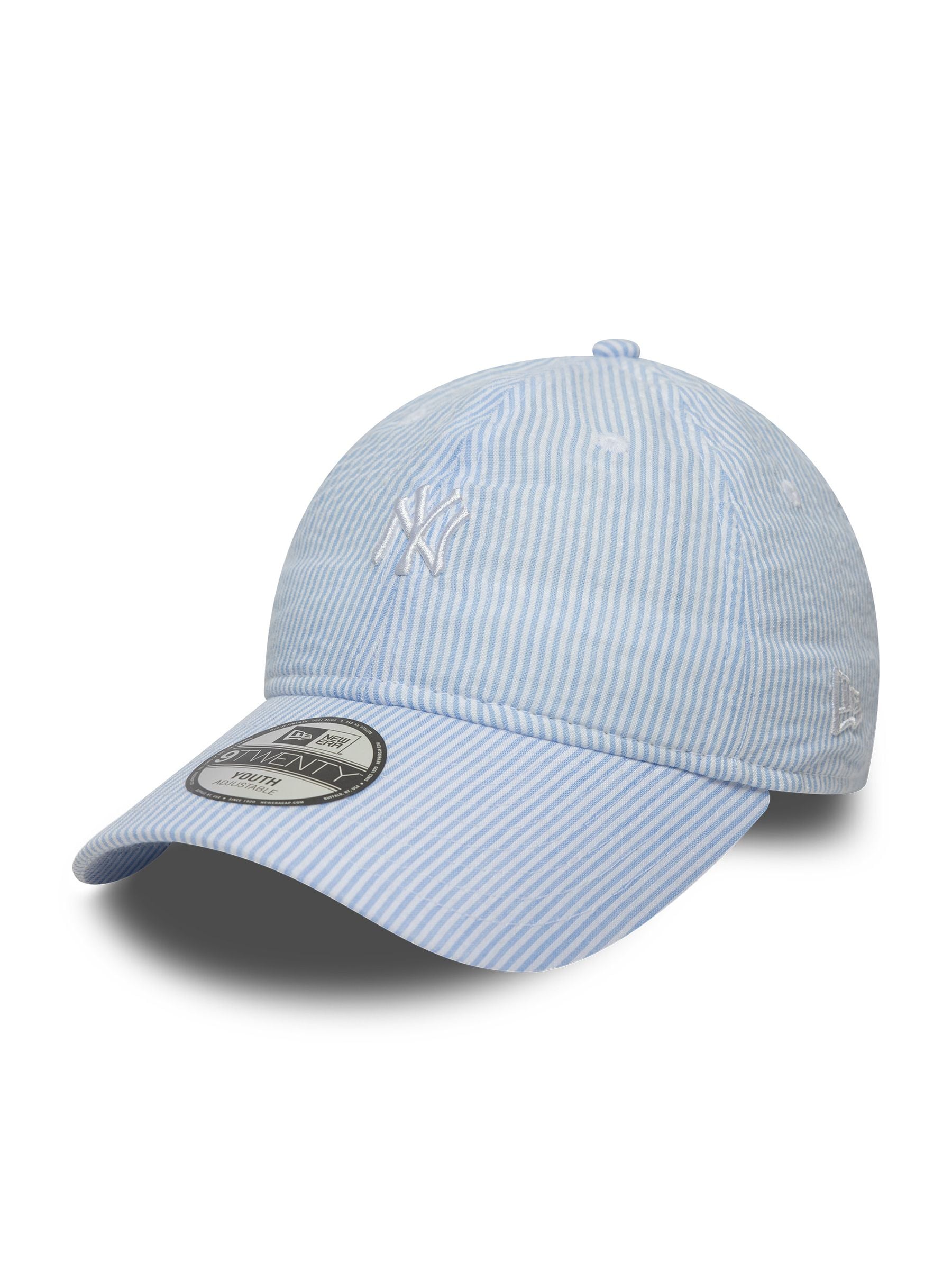 New Era Blue Youth Seersucker 9TWENTY New York Yankee Cap image 1