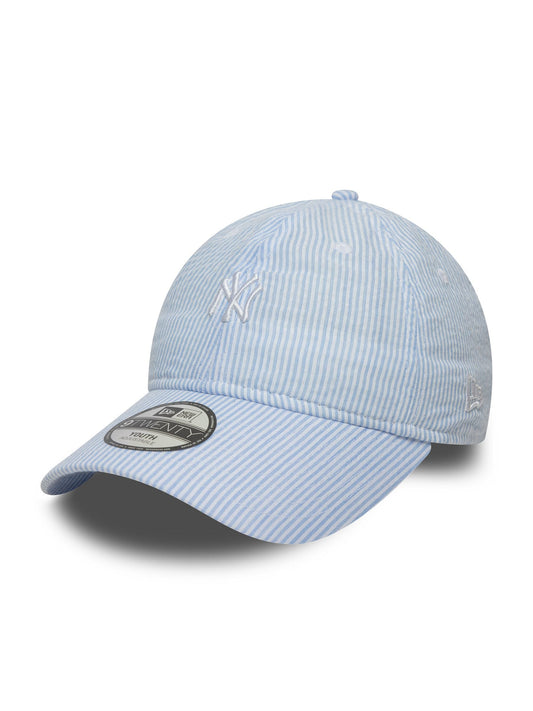 New Era Blue Youth Seersucker 9TWENTY New York Yankee Cap image 1
