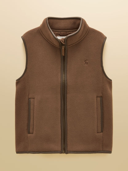 Dsiney Kidz - Joules Kids' Heritage Chocolate Brown Fleece Gilet image 1