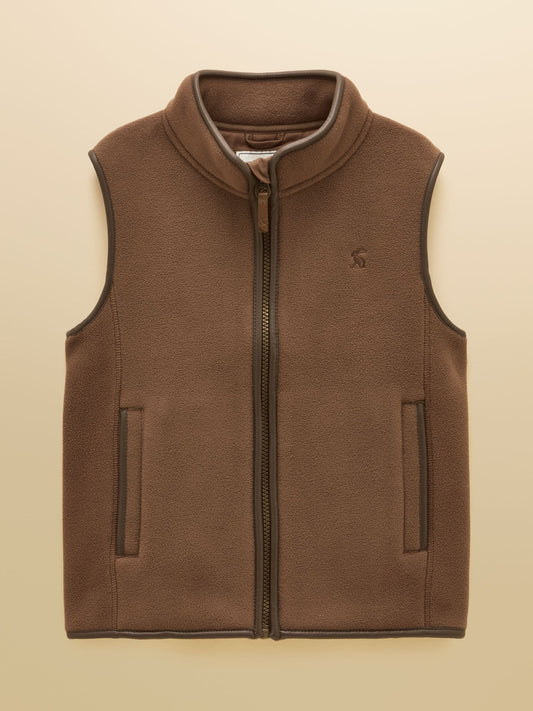 Dsiney Kidz - Joules Kids' Heritage Chocolate Brown Fleece Gilet image 1