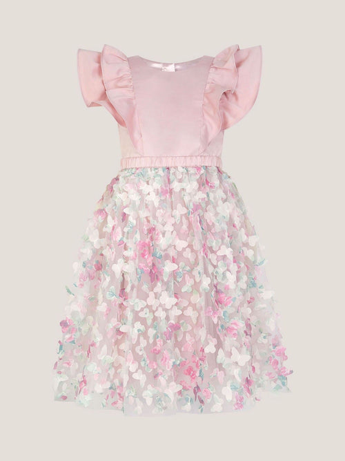 Monsoon Pink Aisha Appliqué Butterfly Ruffle Party Dress image 1