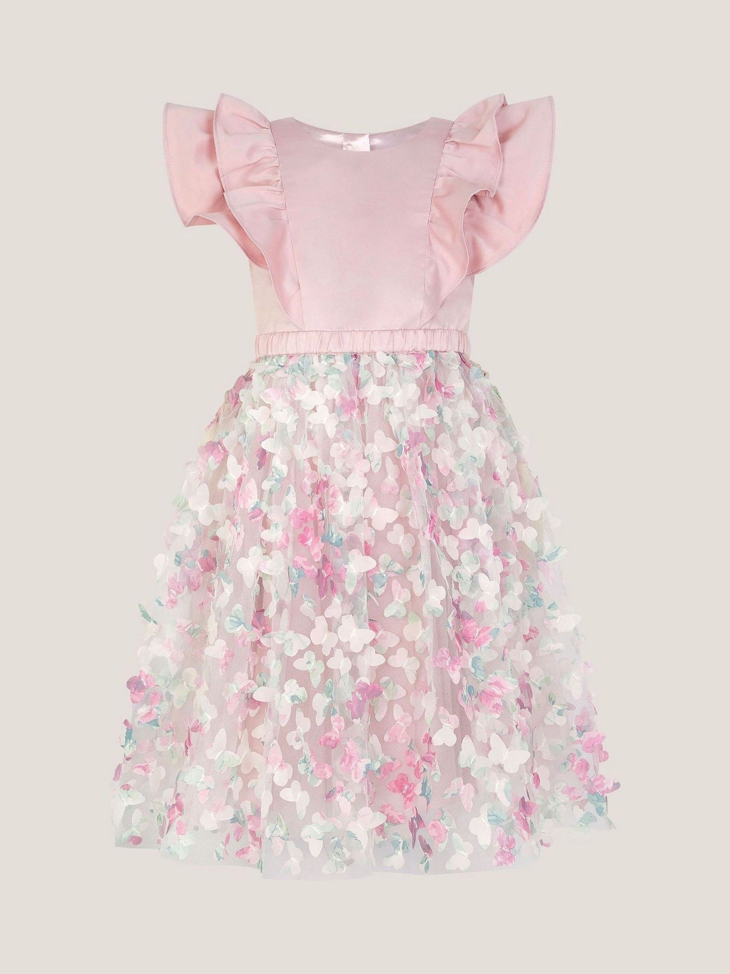 Monsoon Pink Aisha Appliqué Butterfly Ruffle Party Dress image 1