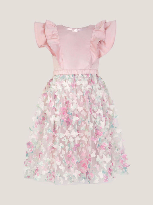 Monsoon Pink Aisha Appliqué Butterfly Ruffle Party Dress image 1