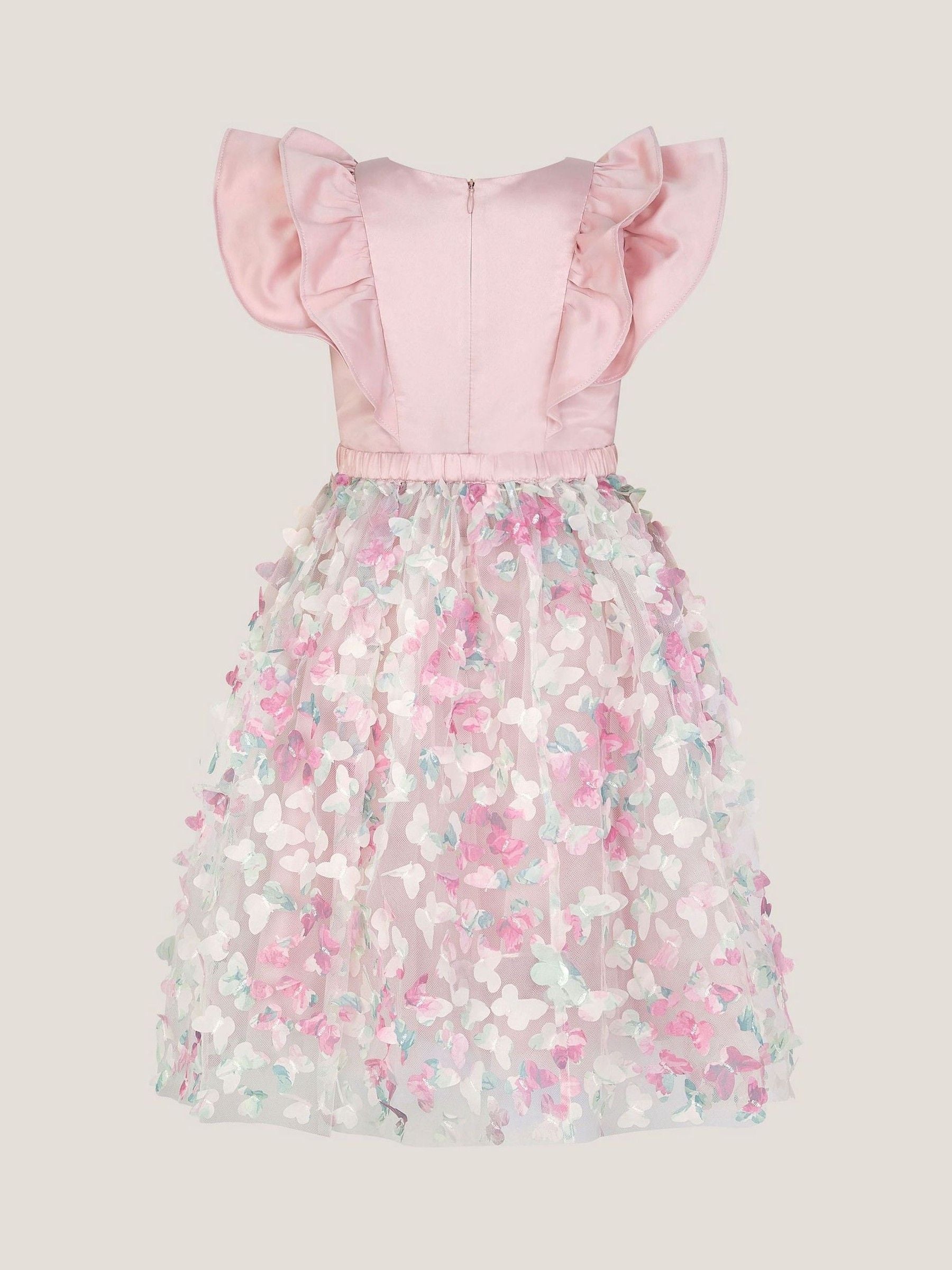 Monsoon Pink Aisha Appliqué Butterfly Ruffle Party Dress image 2