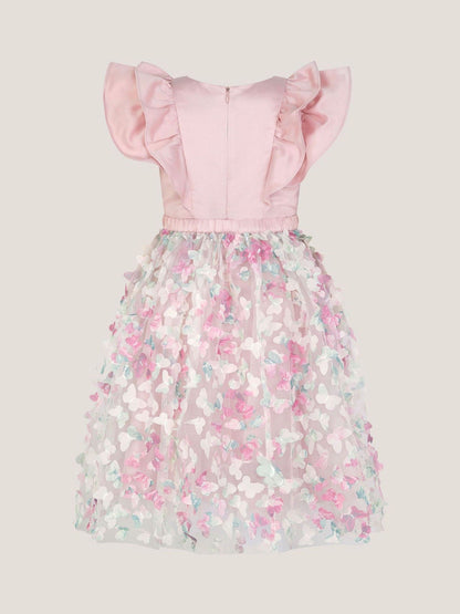 Monsoon Pink Aisha Appliqué Butterfly Ruffle Party Dress image 2