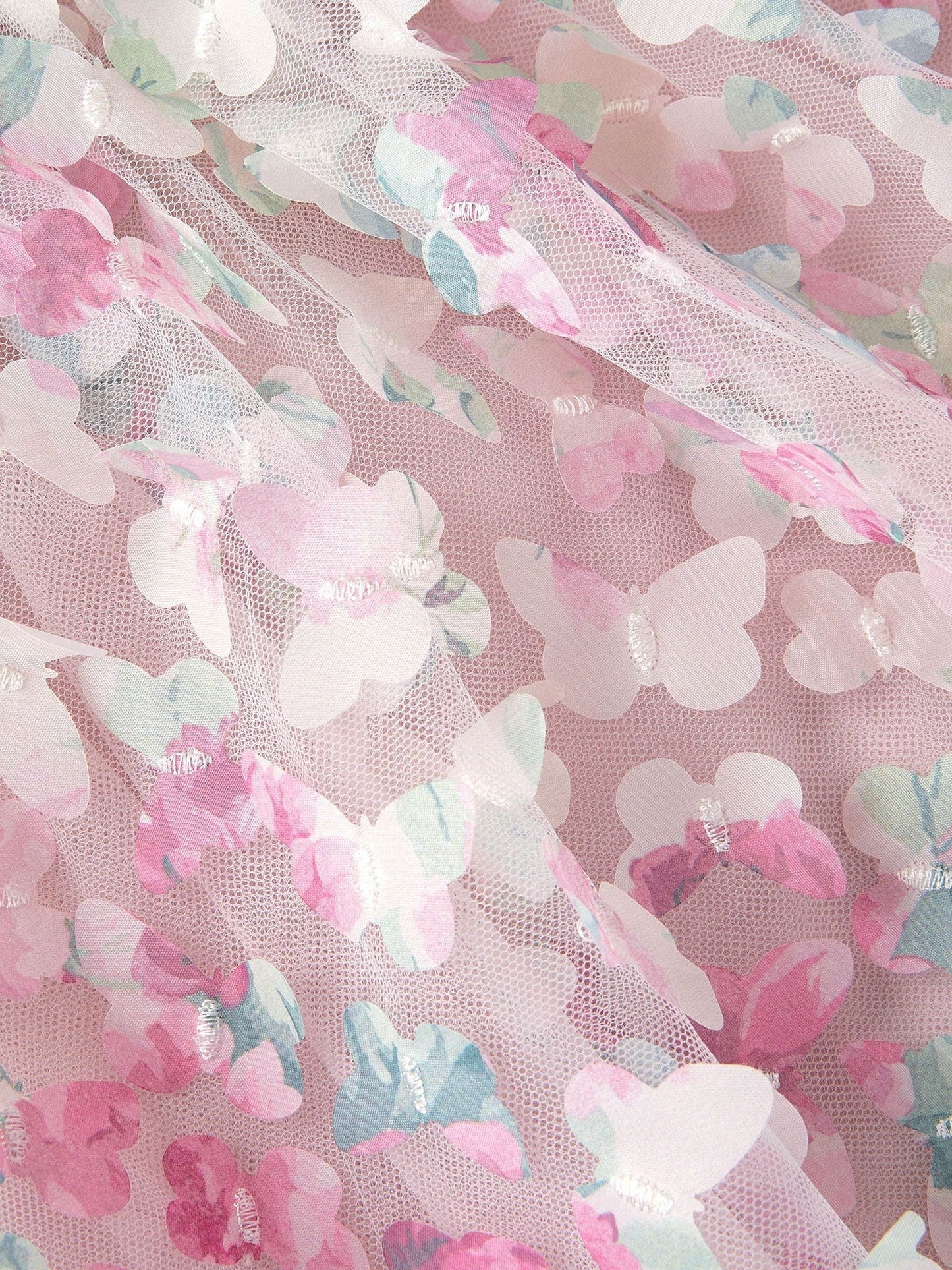 Monsoon Pink Aisha Appliqué Butterfly Ruffle Party Dress image 3