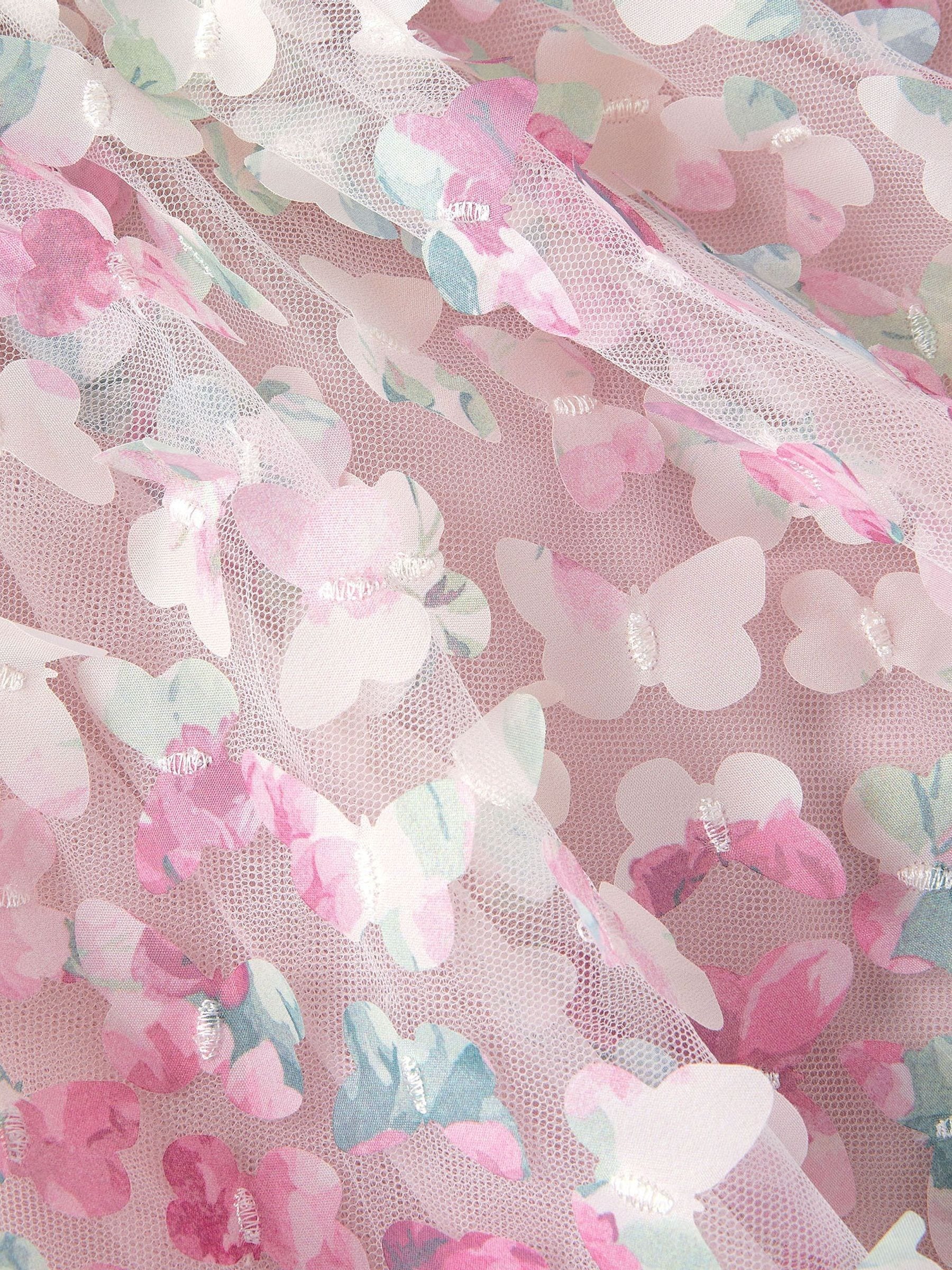 Monsoon Pink Aisha Appliqué Butterfly Ruffle Party Dress image 3