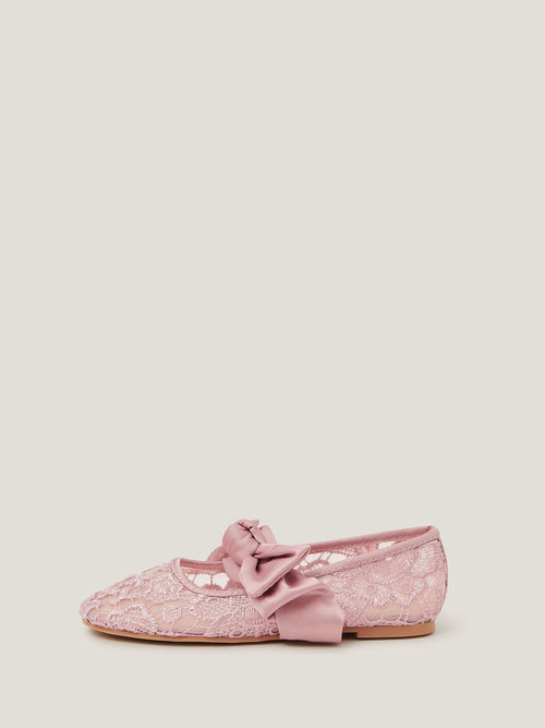 Monsoon Purple Bow Lace Ballerina Flats Shoes image 1