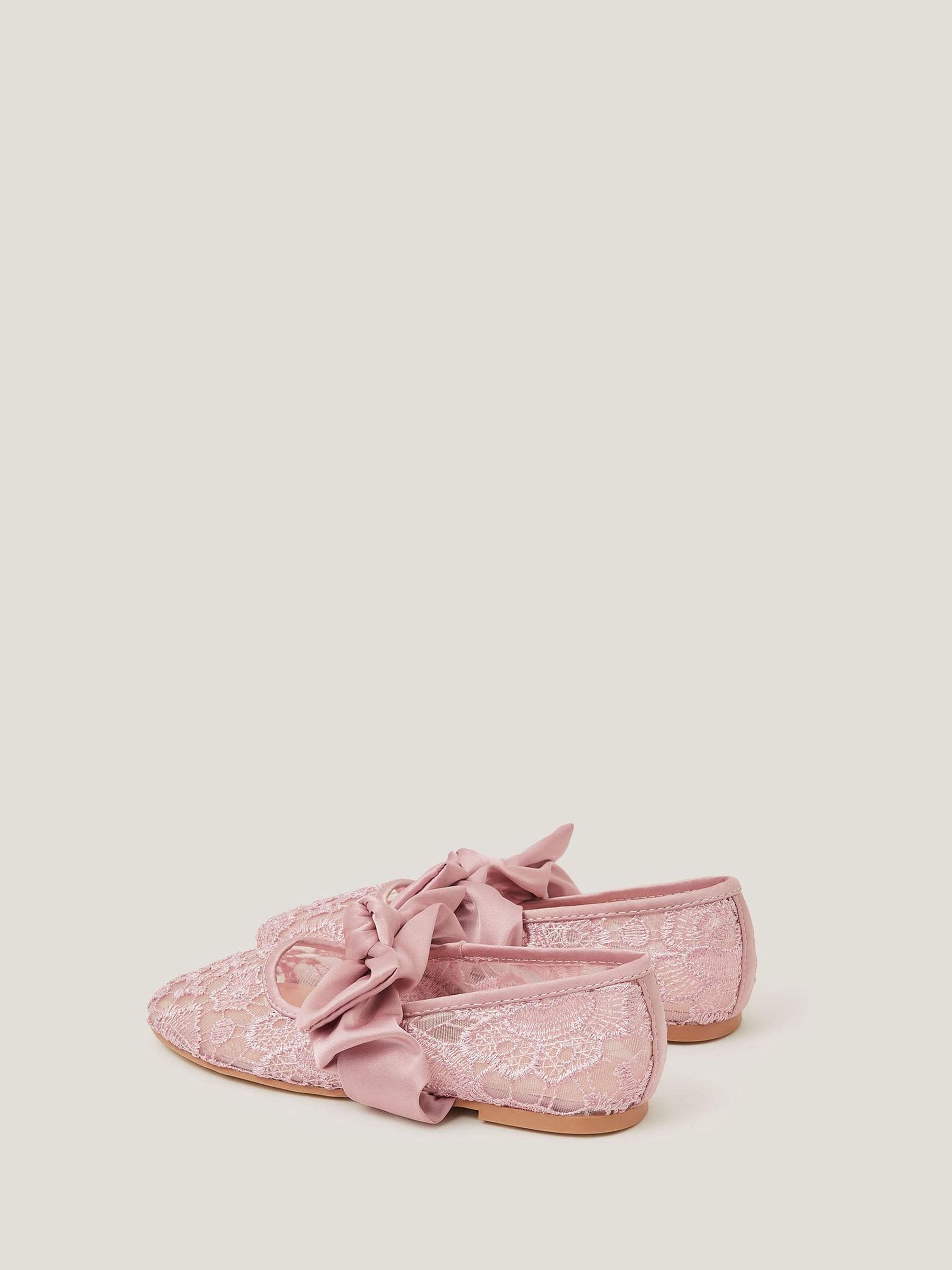 Monsoon Purple Bow Lace Ballerina Flats Shoes image 2