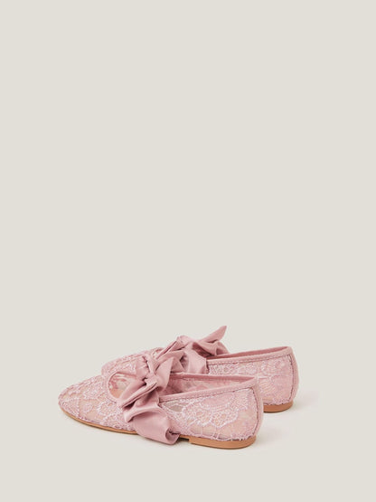Monsoon Purple Bow Lace Ballerina Flats Shoes image 2