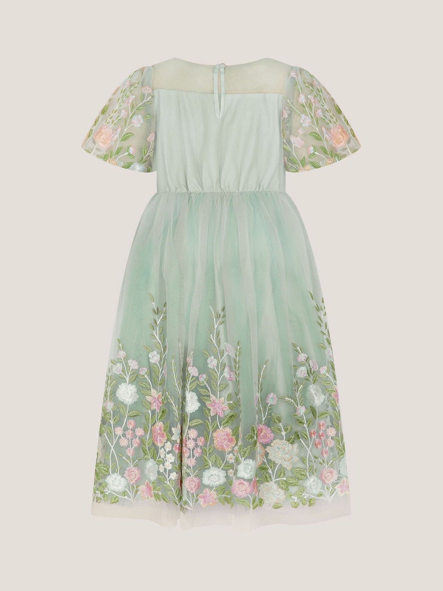 Monsoon Green Dalia Floral Embroidered Party Dress image 3