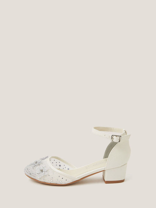 Monsoon Ivory Diamanté Floral Closed Toe Heels Shoes image 1