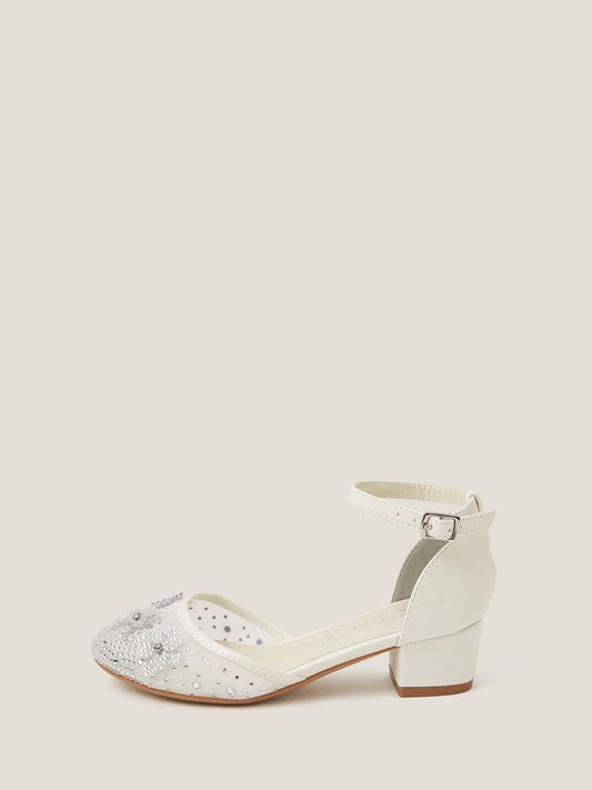 Monsoon Ivory Diamanté Floral Closed Toe Heels Shoes image 1