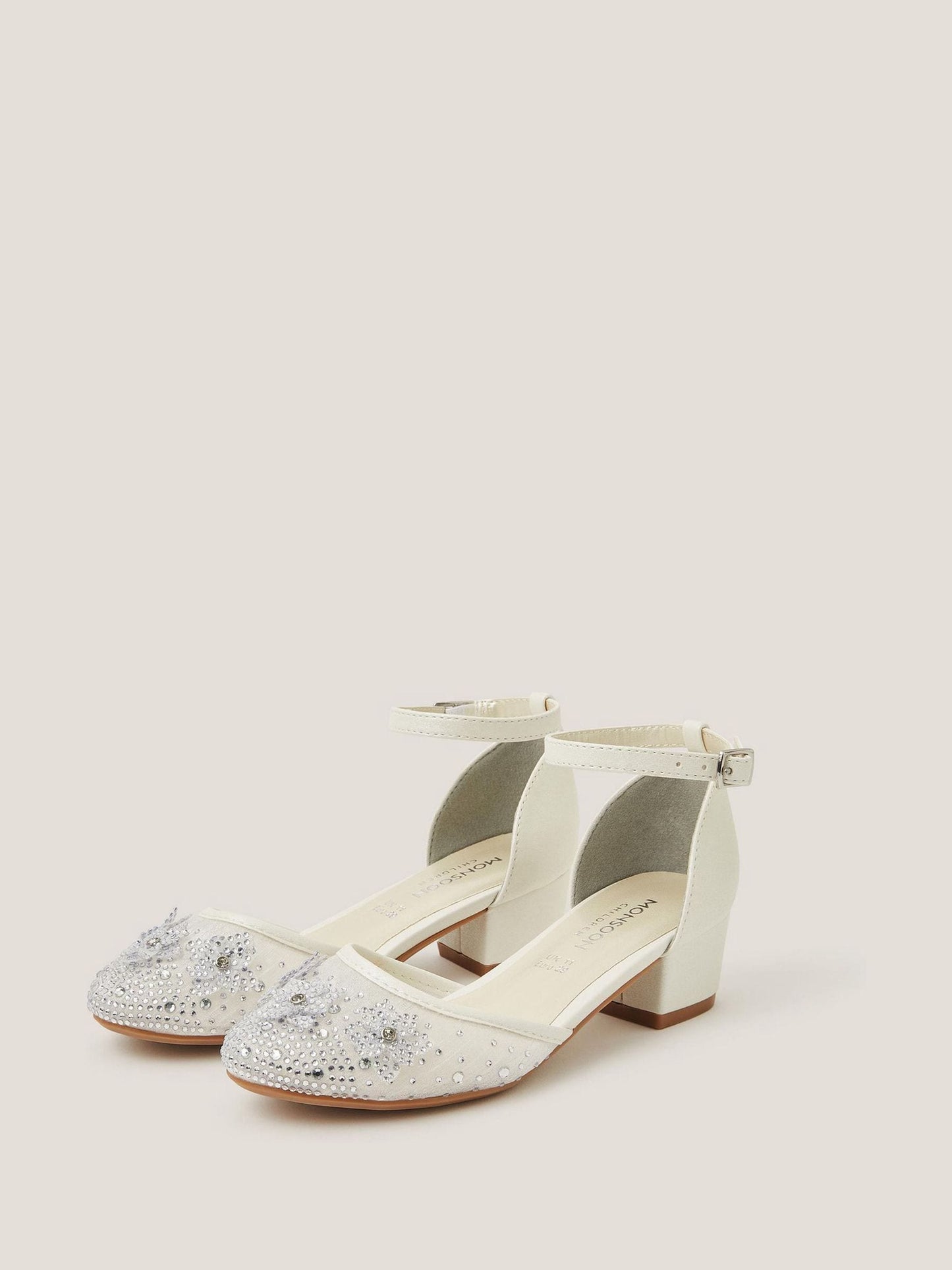 Monsoon Ivory Diamanté Floral Closed Toe Heels Shoes image 3