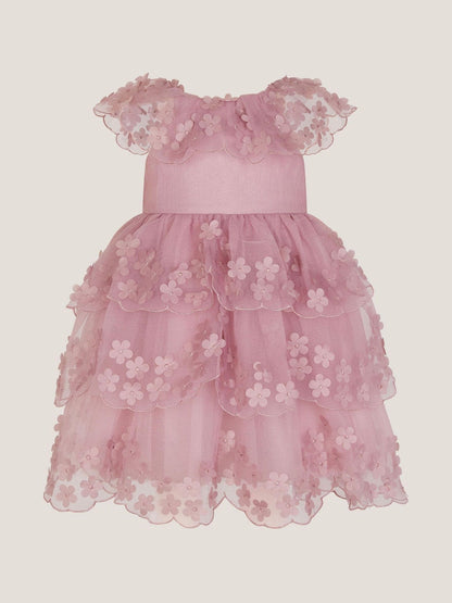 Monsoon Pink Baby Appliqué Scallop Party Dress image 2