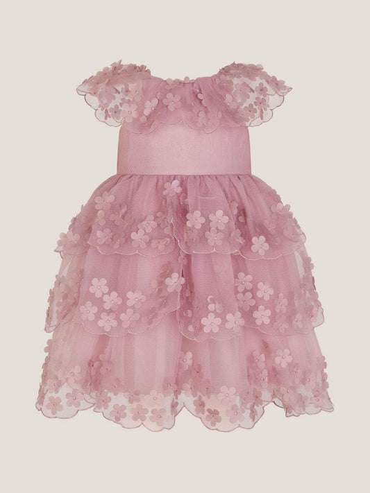 Monsoon Pink Baby Appliqué Scallop Party Dress image 2