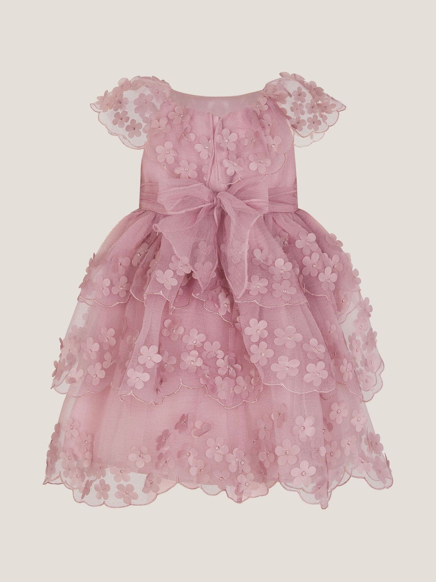 Monsoon Pink Baby Appliqué Scallop Party Dress image 3