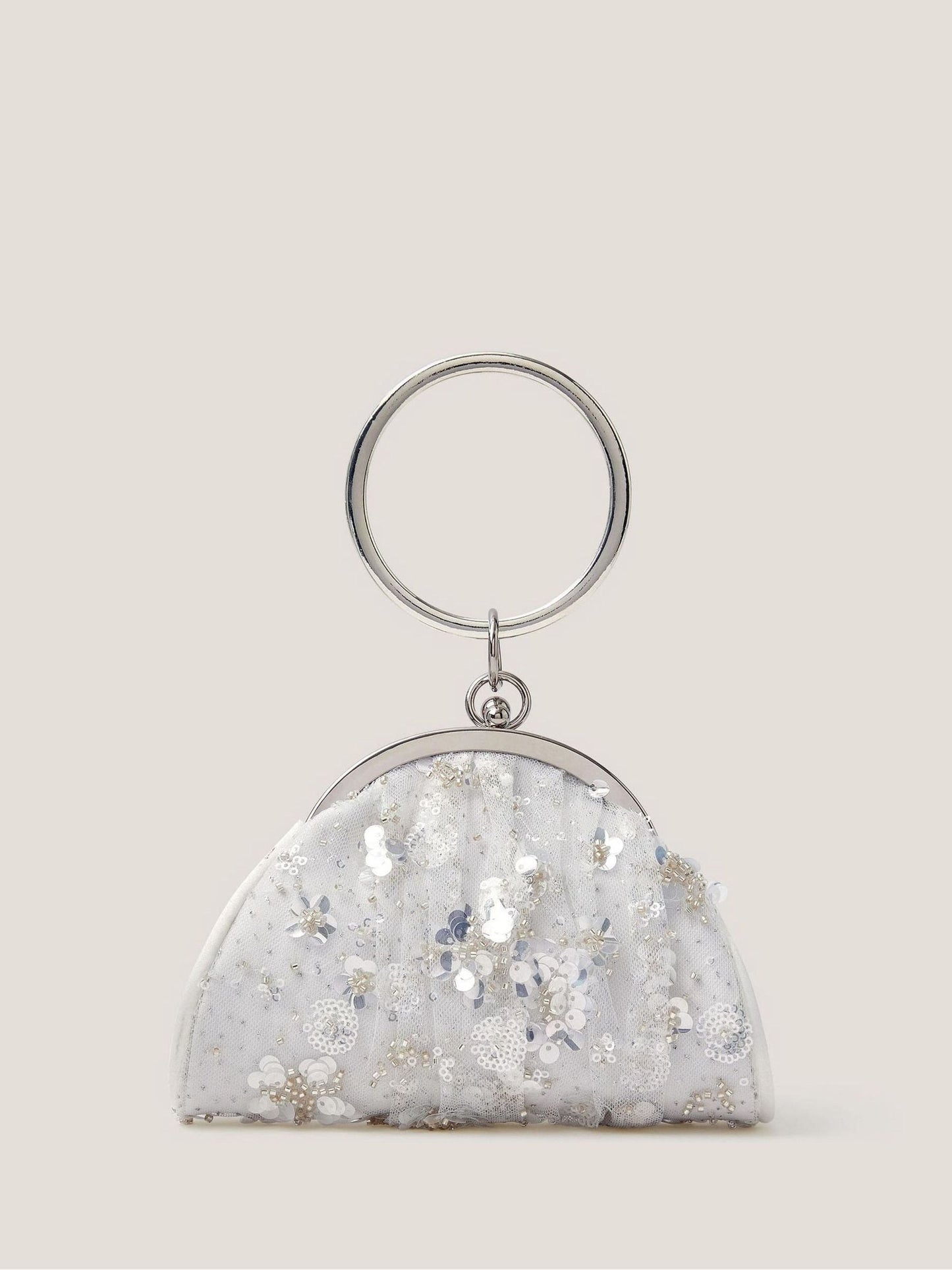 Monsoon Cream Sequin Bangle Bag image 1