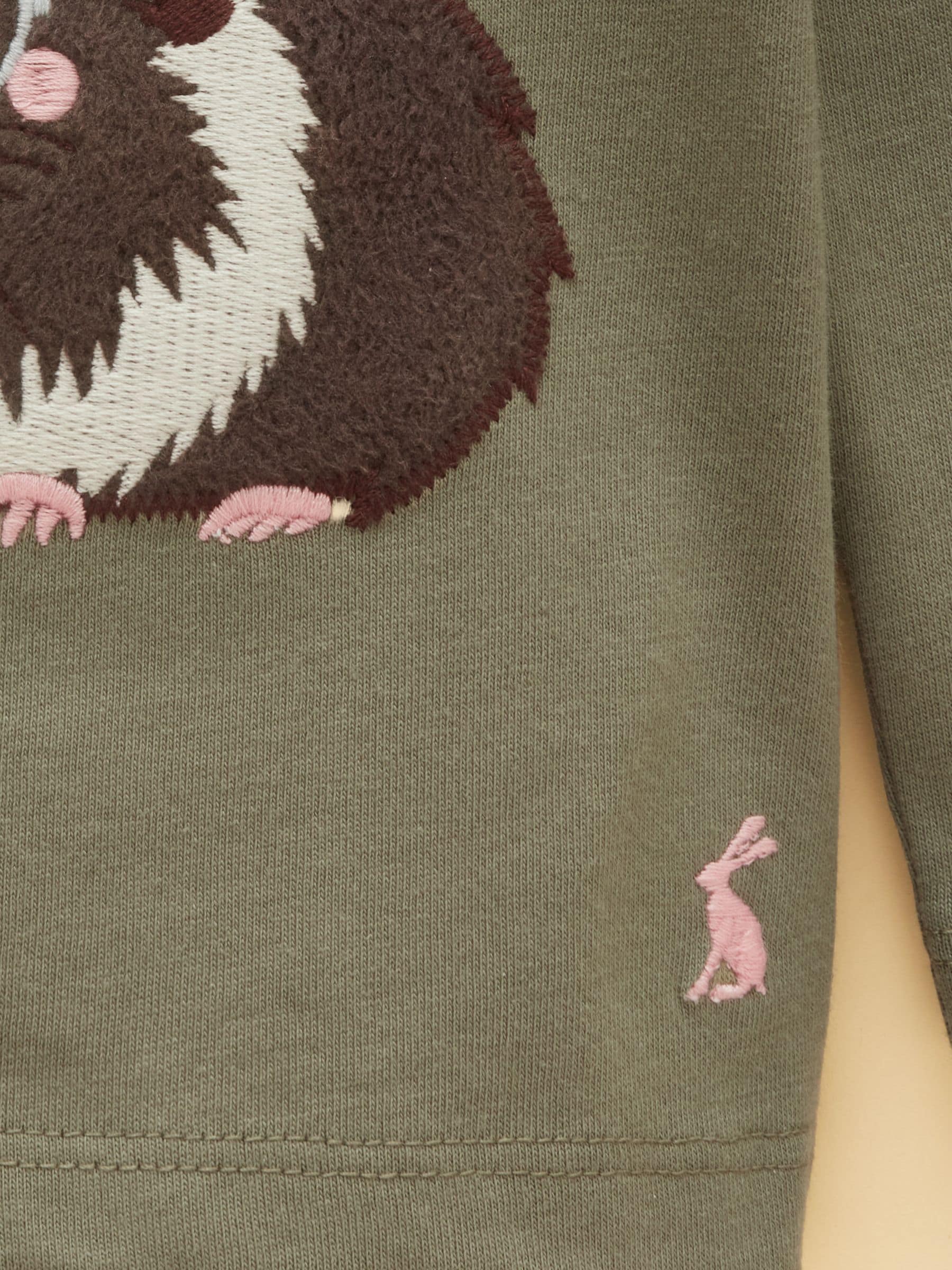Dsiney Kidz - Joules Girls' Ava Khaki Green Applique Long Sleeve Top image 5