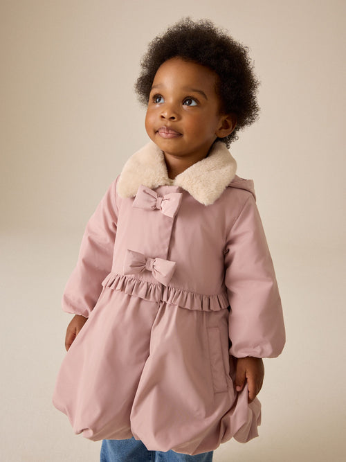 Dsiney Kidz - Pink Shower Resistant Faux Fur Collar Padded Coat (3mths-7yrs) image 1