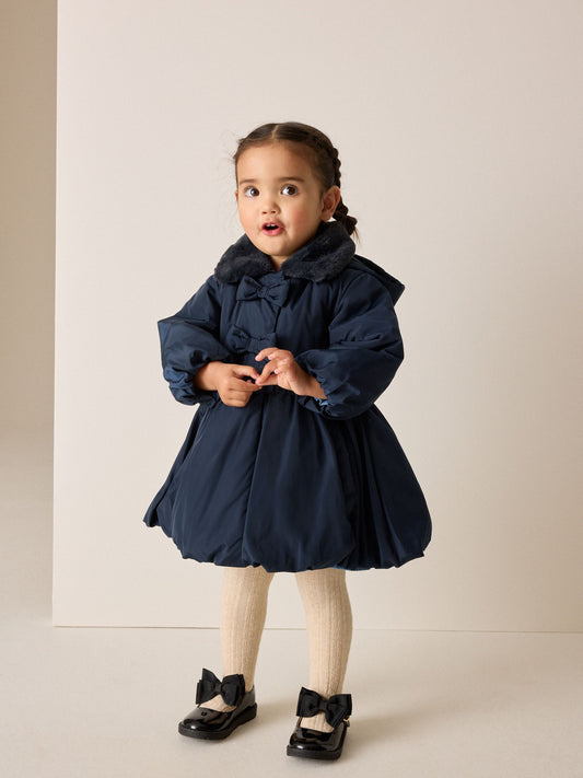 Dsiney Kidz - Navy Blue Shower Resistant Faux Fur Collar Padded Coat (3mths-7yrs) image 2