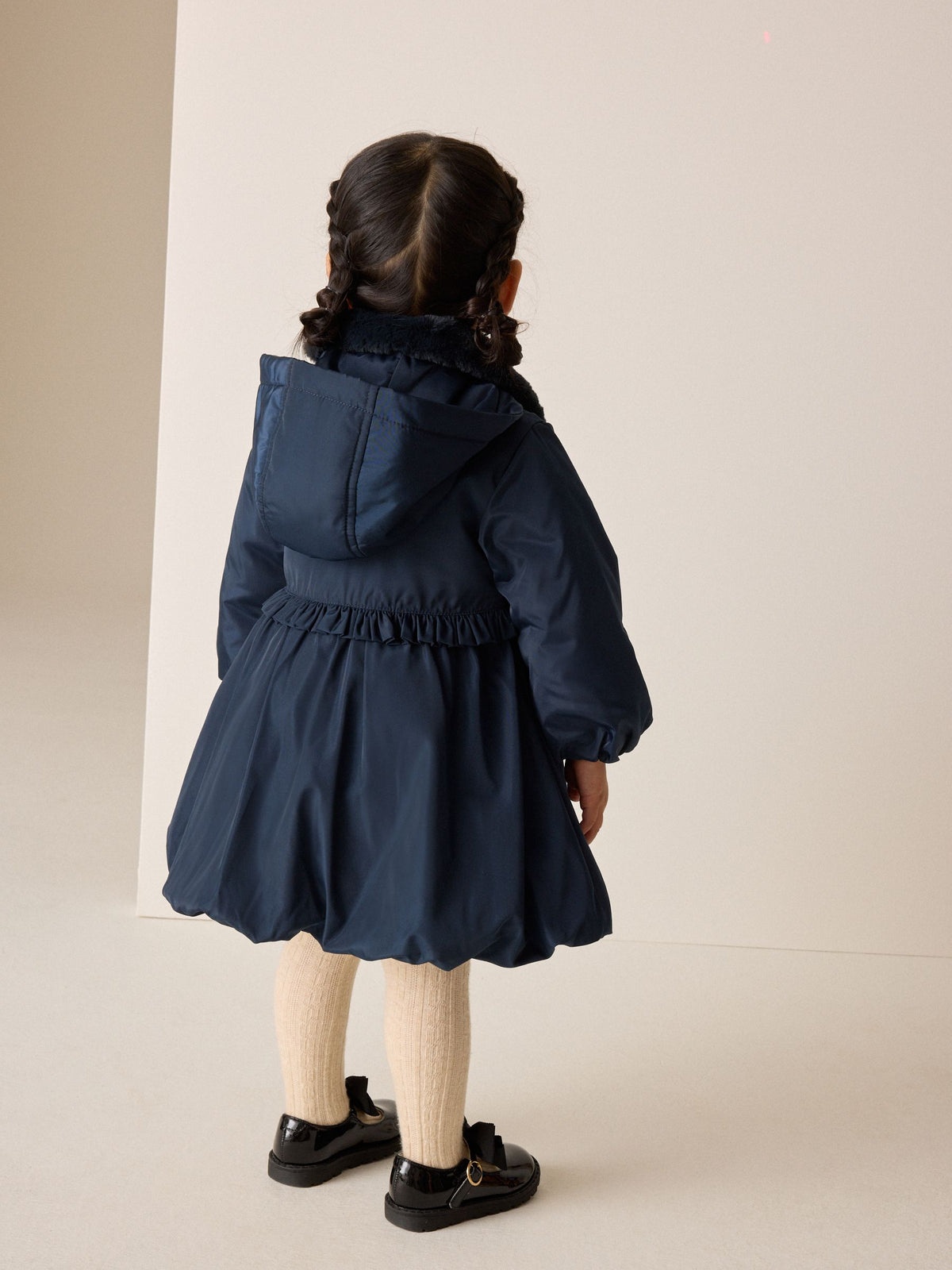 Dsiney Kidz - Navy Blue Shower Resistant Faux Fur Collar Padded Coat (3mths-7yrs) image 3