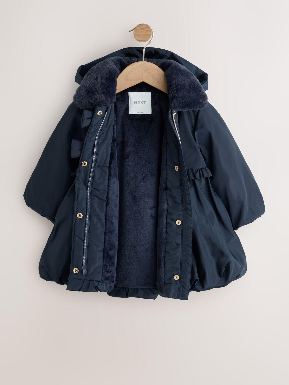 Dsiney Kidz - Navy Blue Shower Resistant Faux Fur Collar Padded Coat (3mths-7yrs) image 6
