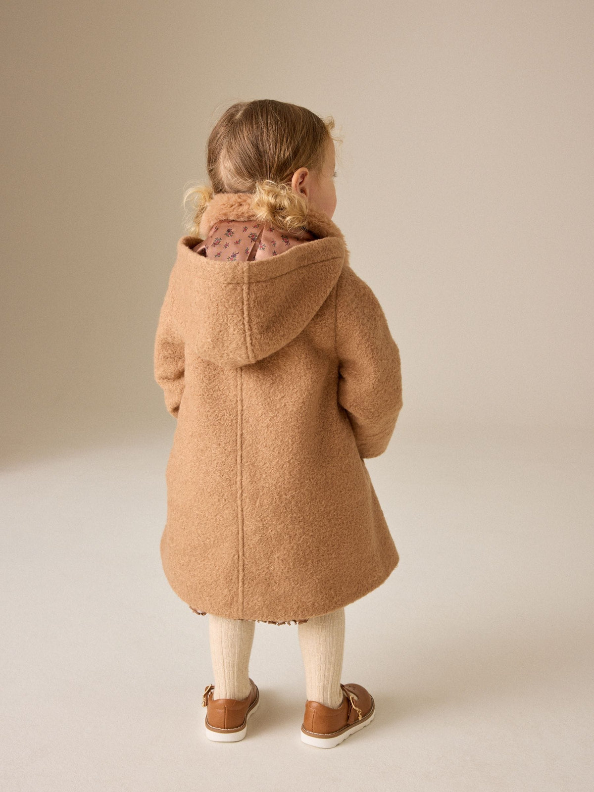 Dsiney Kidz - Camel Brown Faux Fur Collar Hooded Coat (3mths-7yrs) image 3